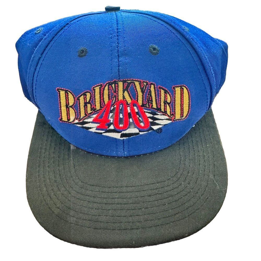 Vintage 1997 Brickyard 400 Logo 7 Snapback Hat Cap Men NASCAR Blue‎ Black